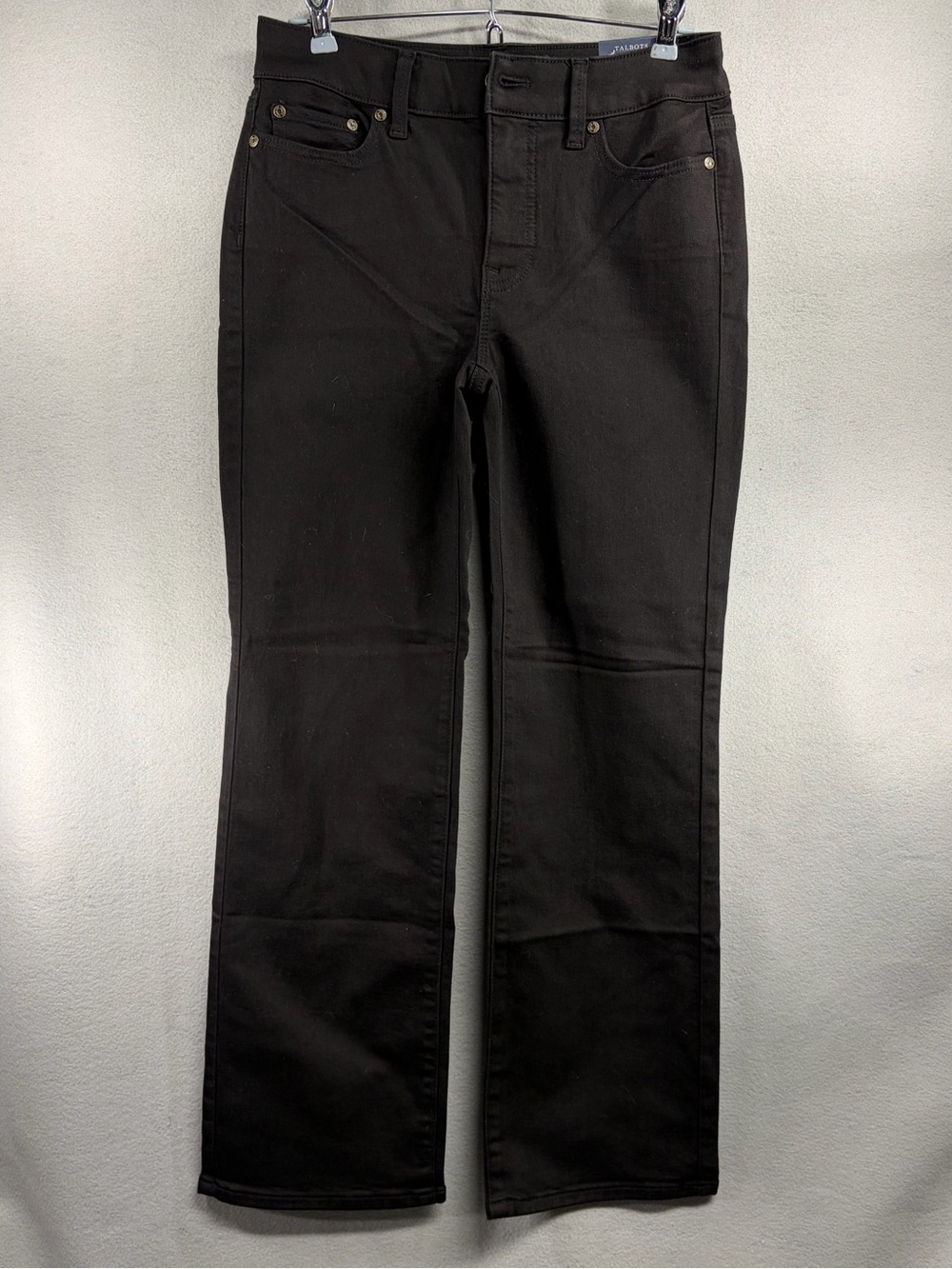 NWT Talbots Black Barely Boot High Waist Jeans 4P New!